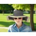 Straw Big Rim Hat w/ Bow - Black - HT-M11BK
